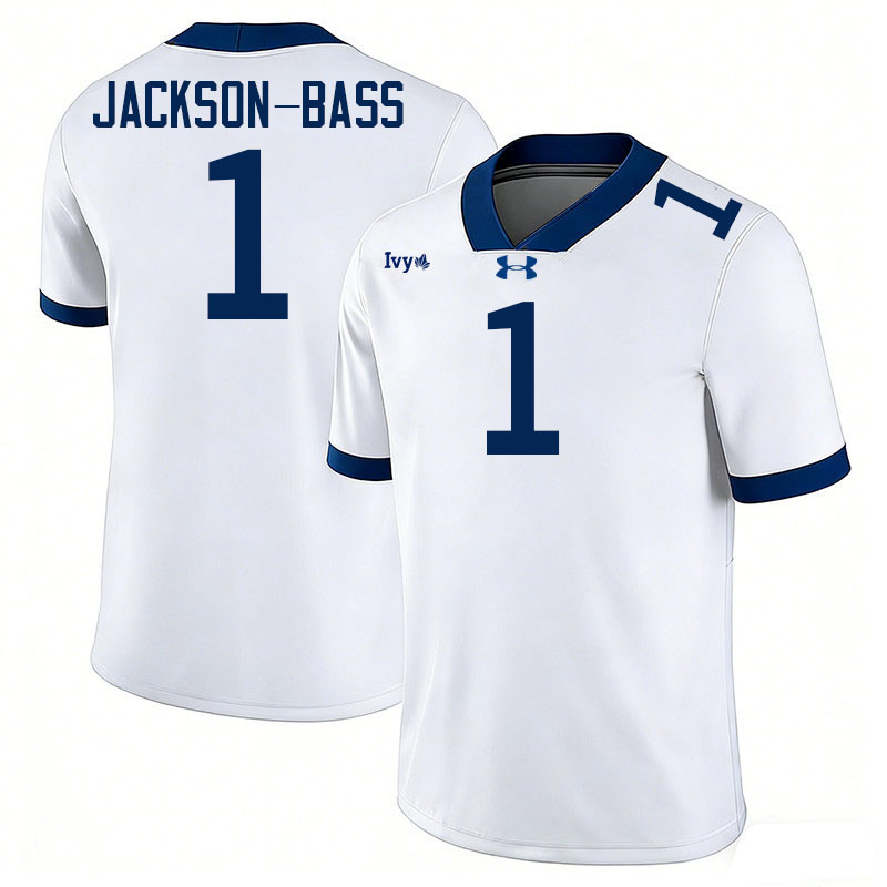 Yale Bulldogs #1 Zairion Jackson-Bass College Football Jerseys,Uniforms Stitched-White